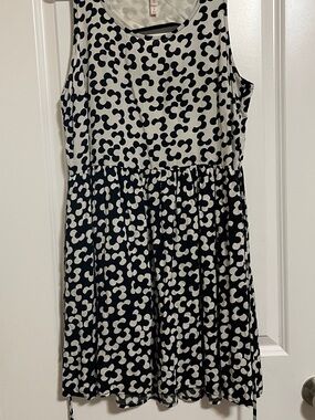 Xhilaration Black and White Printed Sleeveless Dress